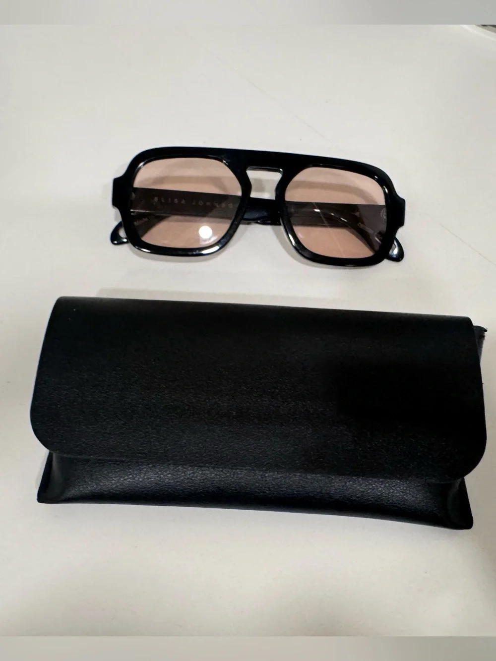 Elisa Johnson Jane Gloss Black Sunglasses
